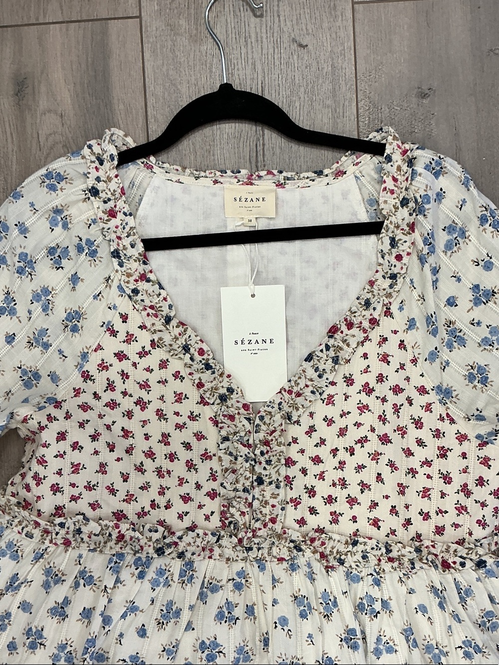 NWT Sezane Vivi patchwork babydoll Floral Print - Picture 5 of 8